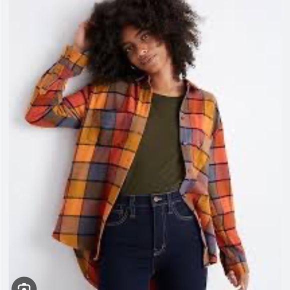 Madewell flannel Sunday plaid cotton button down shirt . Size Xs . Style AF623 - Picture 1 of 12